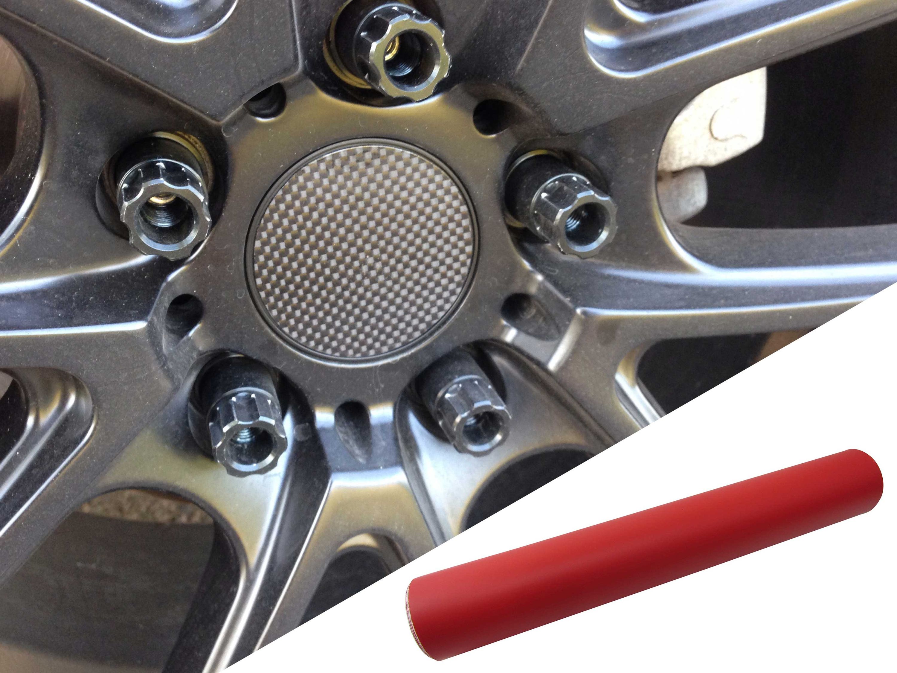 4x Alufelgen Felgen Naben Deckel Design Folie Rot Matt für viele Fahrzeuge