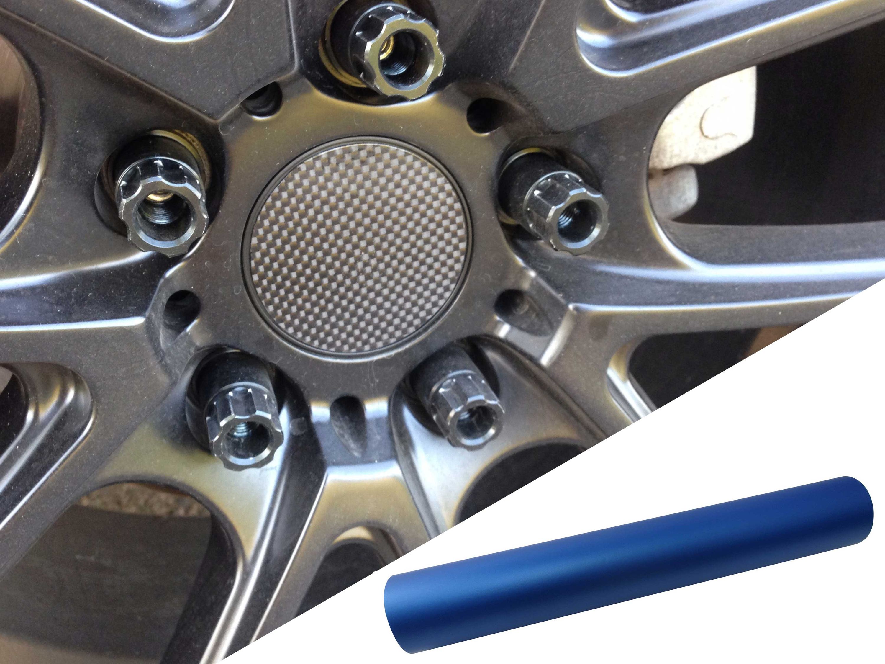 4x Alufelgen Felgen Naben Deckel Design Folie Blau Matt für viele Fahrzeuge