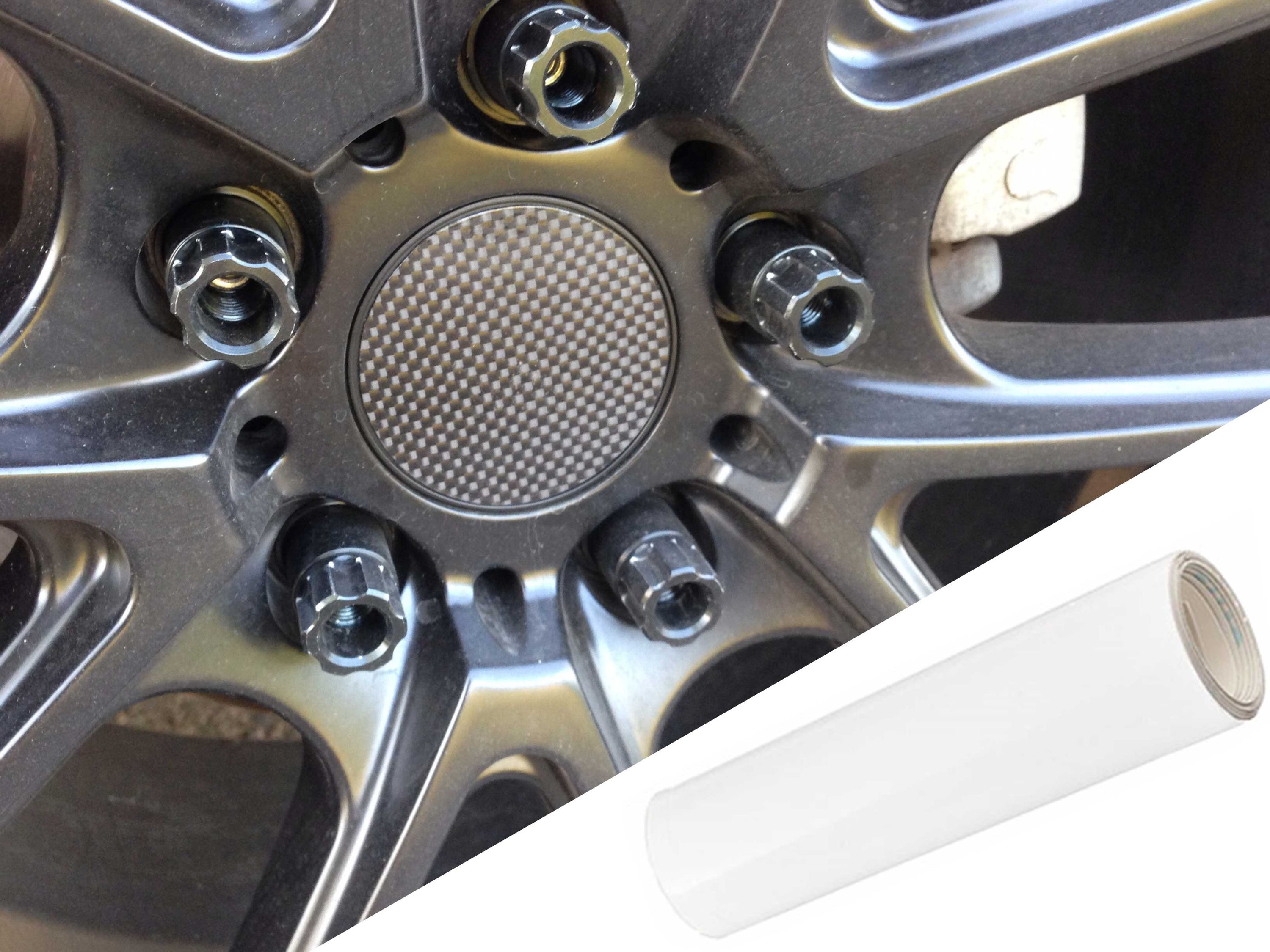 4x Alufelgen Felgen Naben Deckel Design Folie Weiß Matt für viele Fahrzeuge