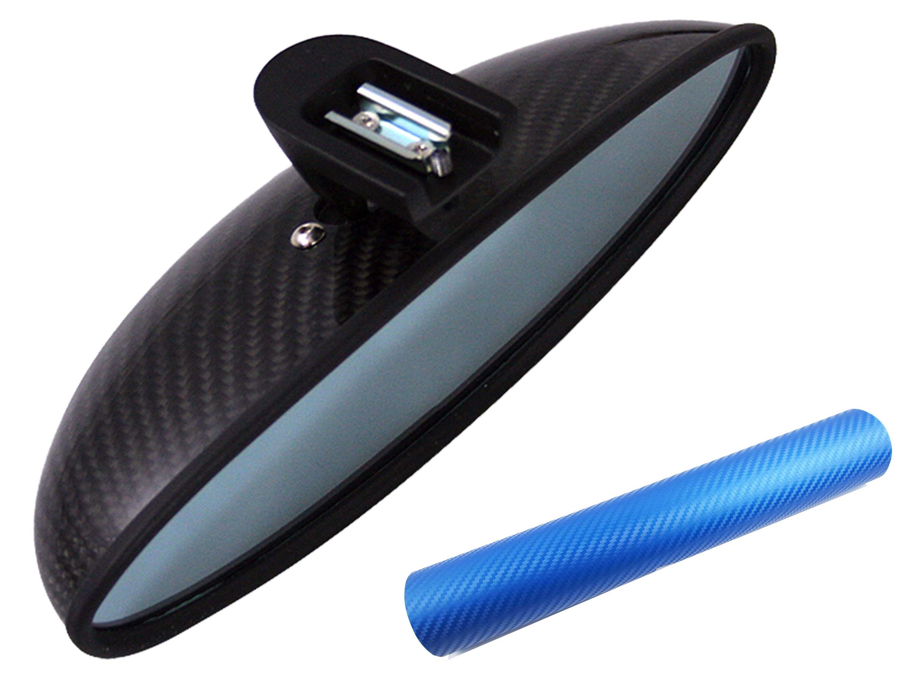 PREMIUM Spiegel Innenspiegel Design Folie Set Carbon Blau für viele Fahrzeuge