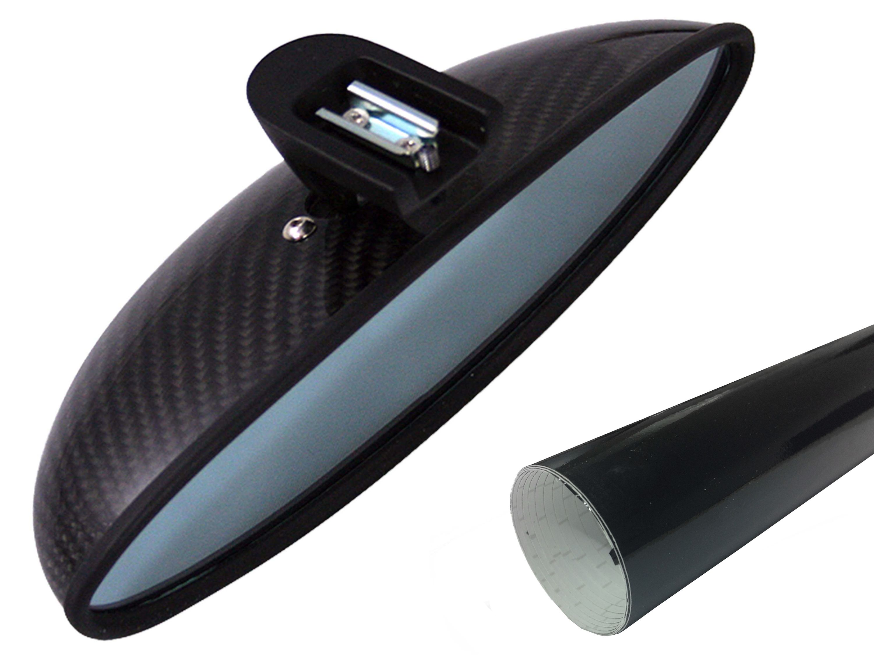 PREMIUM Spiegel Innenspiegel Design Folie Set Schwarz Glanz für viele Fahrzeuge