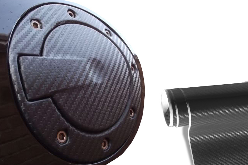 Premium Tankdeckel Tank Deckel Auto PKW Design Folie Set in Carbon Schwarz