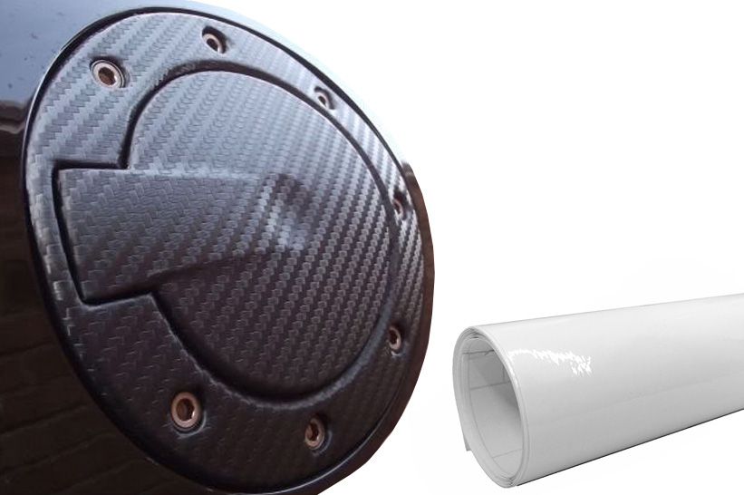 Premium Tankdeckel Tank Deckel Auto PKW Design Folie Set in Weiß Glanz