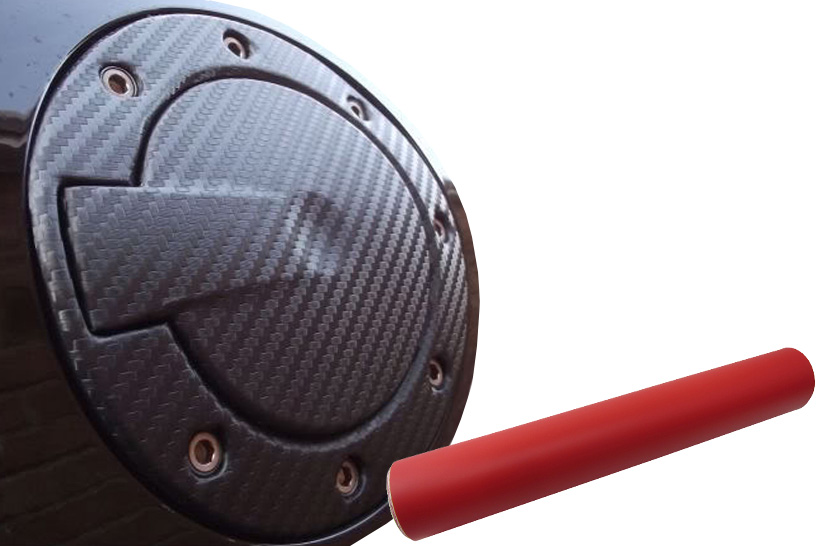 Premium Tankdeckel Tank Deckel Auto PKW Design Folie Set in Rot Matt