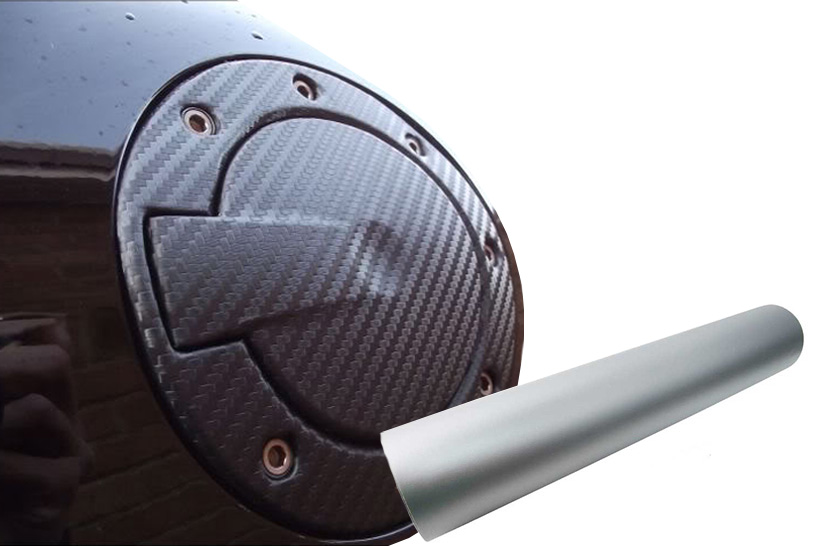 Premium Tankdeckel Tank Deckel Auto PKW Design Folie Set in Silber Matt