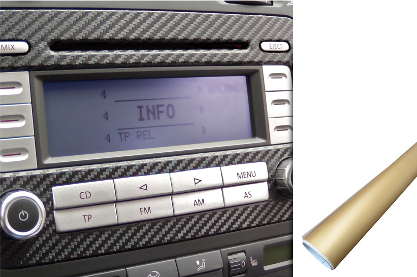 Premium Innenraum Zierleisten Dekor Blende Design Folie Auto Set in Gold Matt