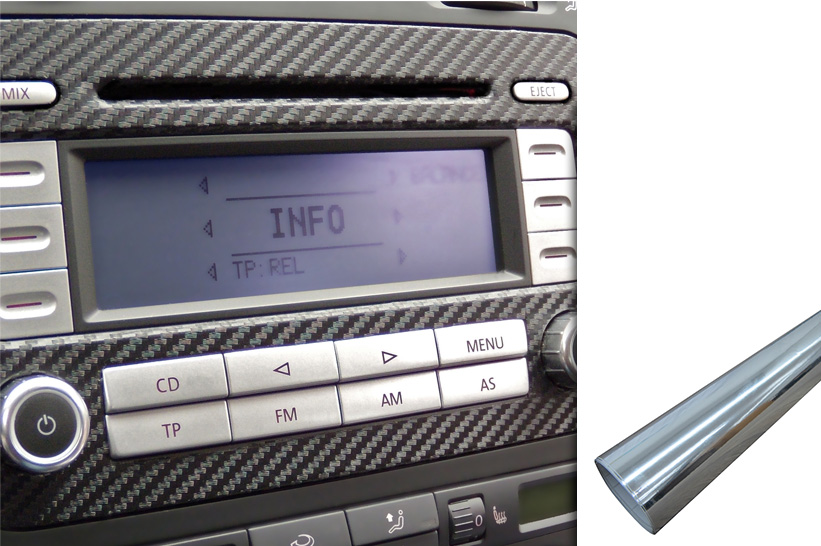 Premium Innenraum Zierleisten Dekor Blende Design Folie Auto Set in Chrom