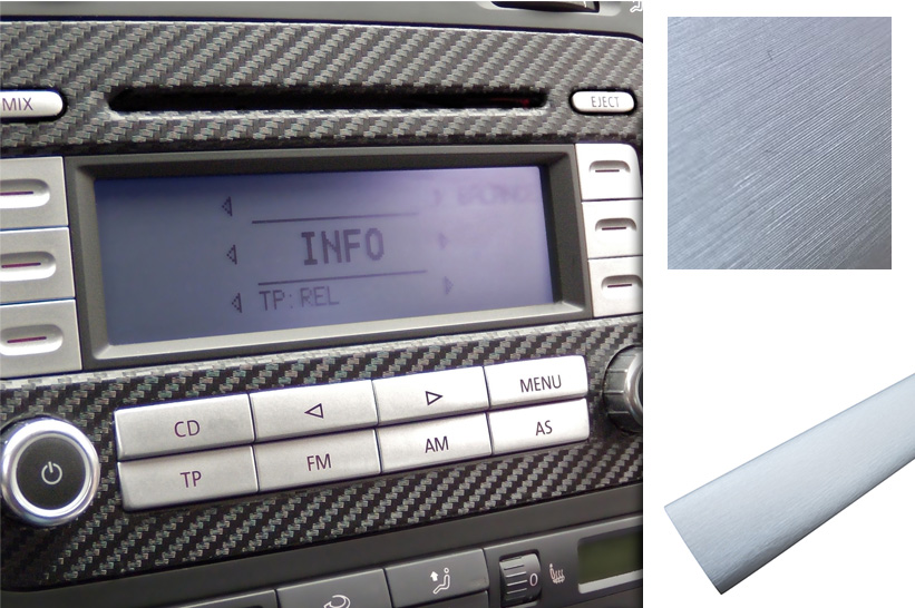 Premium Innenraum Zierleisten Dekor Blende Design Folie Set Alu gebürstet Silber