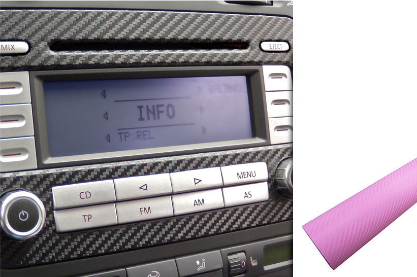 Premium Innenraum Zierleisten Dekor Blende Design Auto Folie Set in Carbon Rosa