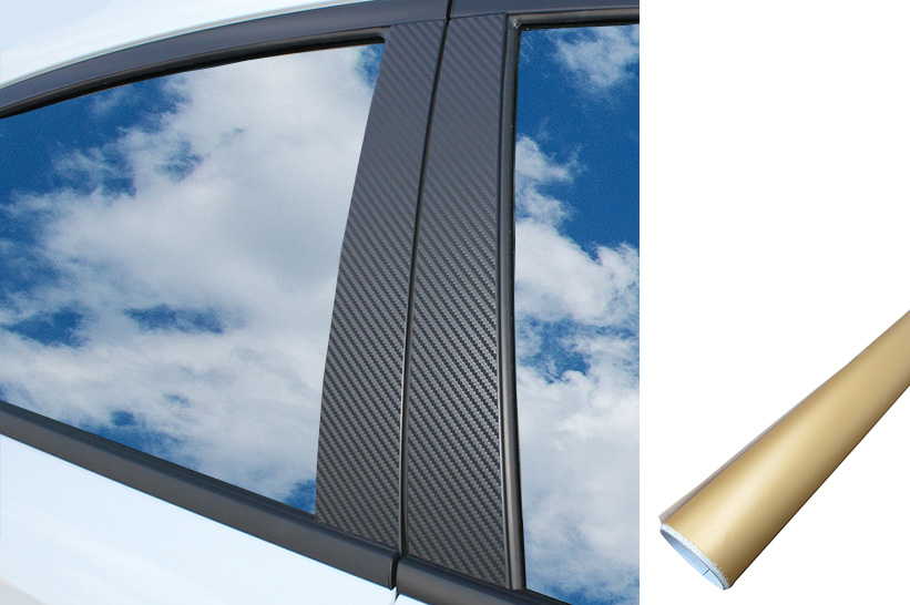 6x PREMIUM A B C Säule Tür Leisten Auto Folie Set Gold Matt für viele Fahrzeuge