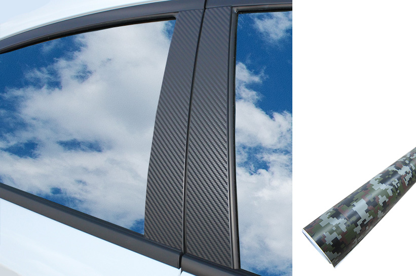 6x PREMIUM A B C Säule Tür Leisten Auto Folie Wrap Set in Camouflage Matrix