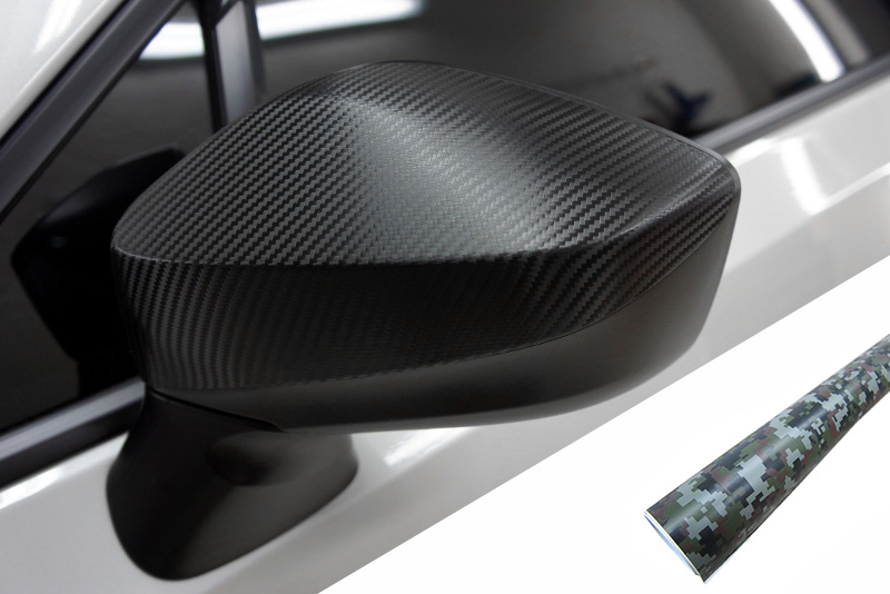 PREMIUM Spiegel Spiegelgehäuse Kappe Design Folie Set in Camouflage Matrix Army