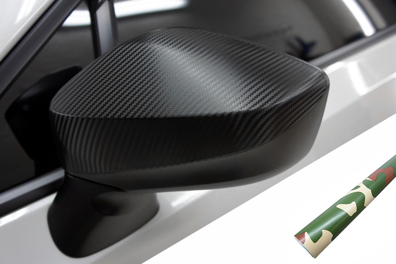 PREMIUM Spiegel Spiegelgehäuse Kappe Design Folie Set in Camouflage Forest Army