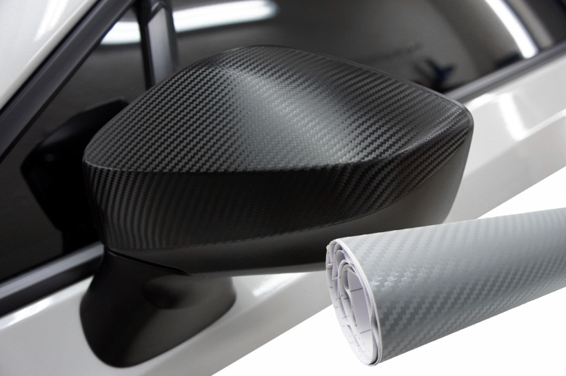 PREMIUM Spiegel Spiegelgehäuse Kappe Design Folie Carbon Silber viele Fahrzeuge