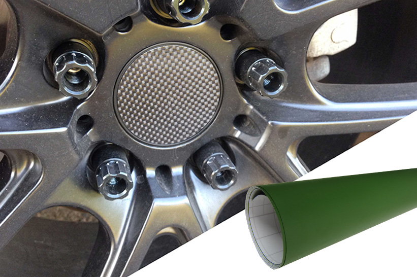 4x Alufelgen Felgen Naben Deckel Design Folie Olive Nato Grün viele Fahrzeuge