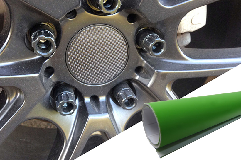 4x Alufelgen Felgen Naben Deckel Design Folie Grün Lime Matt für viele Fahrzeuge