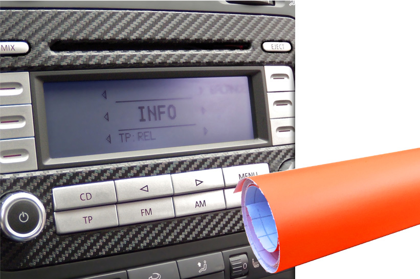 Premium Innenraum Zierleisten Dekor Blende Design Auto Folie Set in Orange Matt