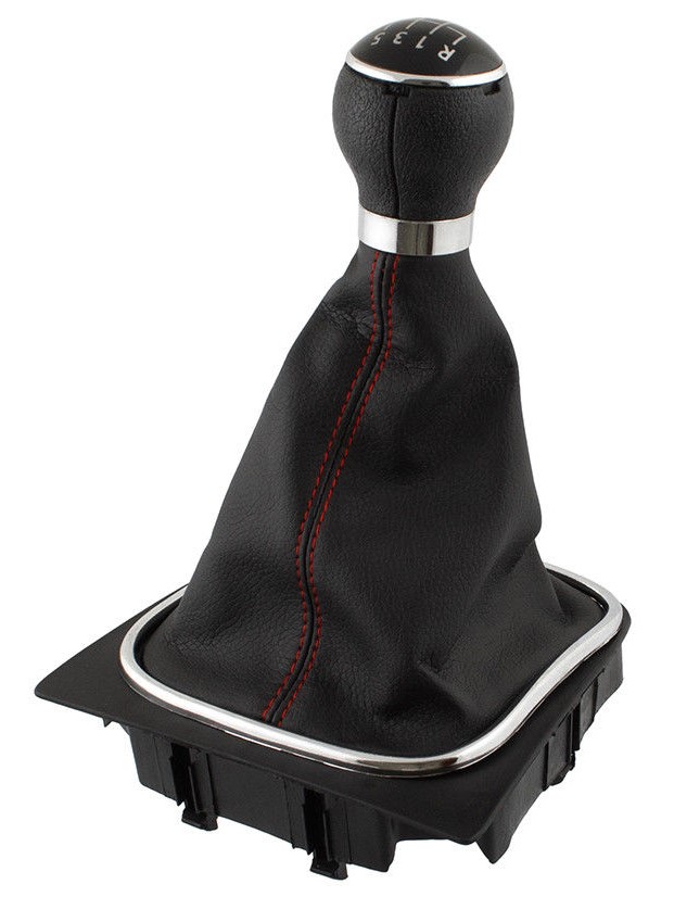 PREMIUM Schaltknauf Knauf Schwarz Rot 6-Gang für VW Golf 5 6 Touran Eos Caddy