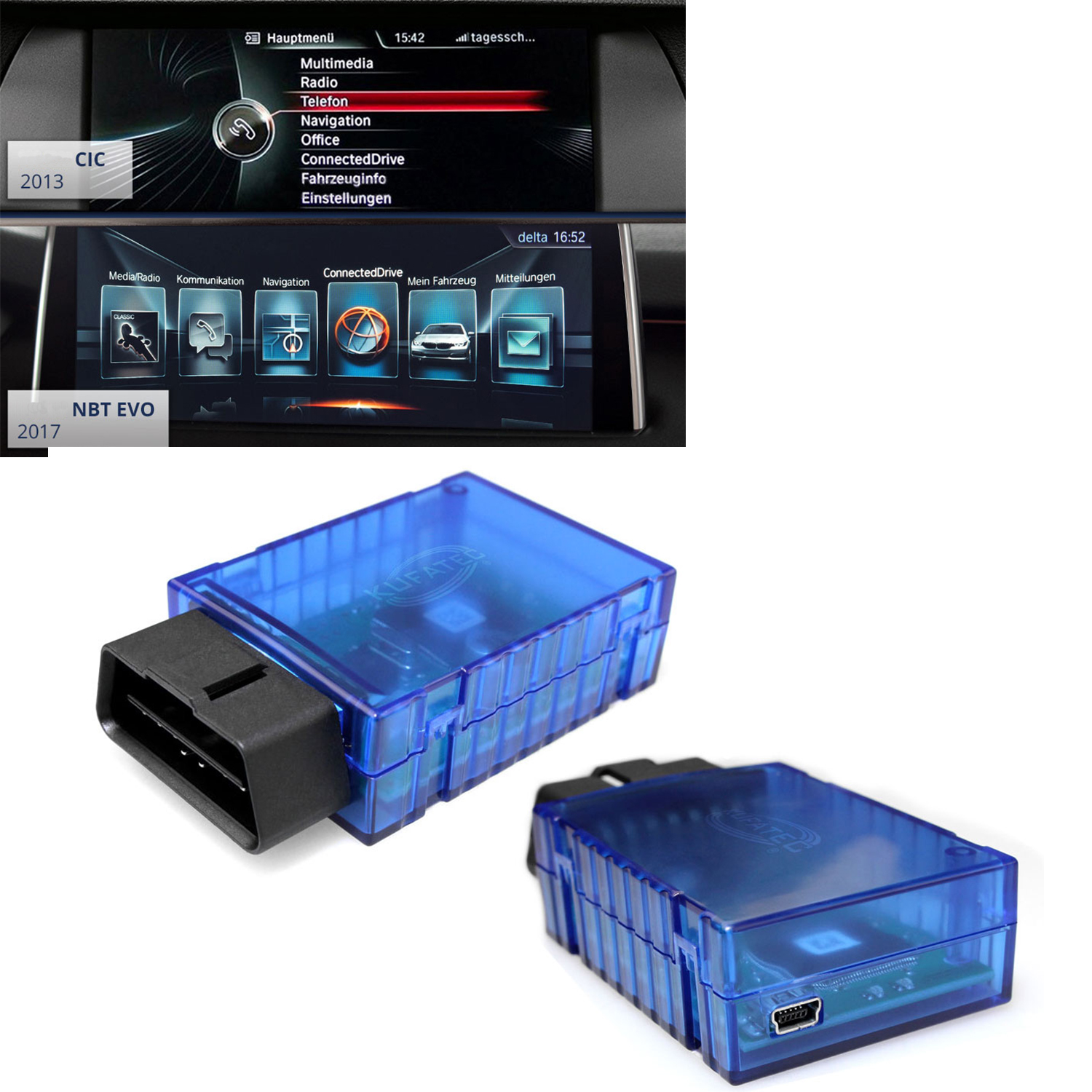 Original Kufatec TV DVD Bild Freischaltung für BMW F-Serie X1 X3 X4 X5 X6 Mini