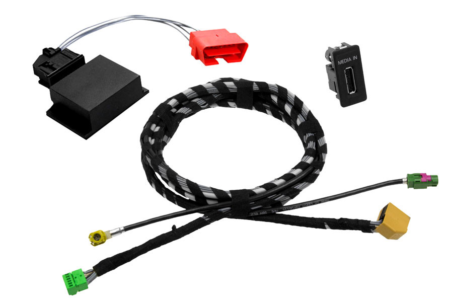 Original Kufatec MDI MEDIA IN Multimediabuchse KOMPLETT SET für Skoda Octavia 5E