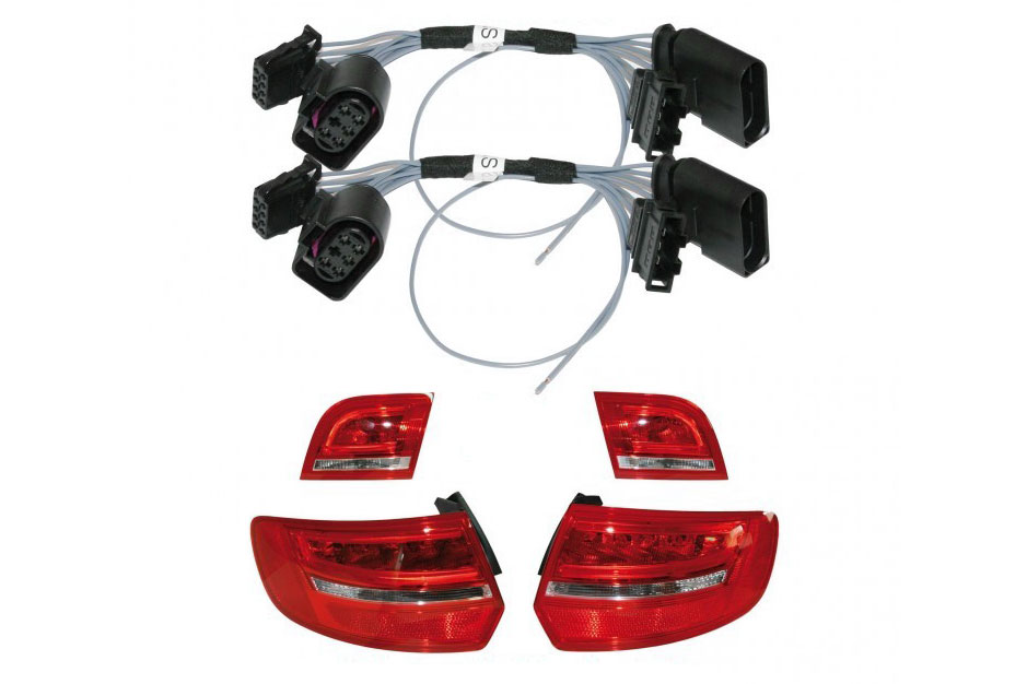 Original Kufatec SET Facelift Rückleuchten LED Adapter für Audi A3 8P Sportback