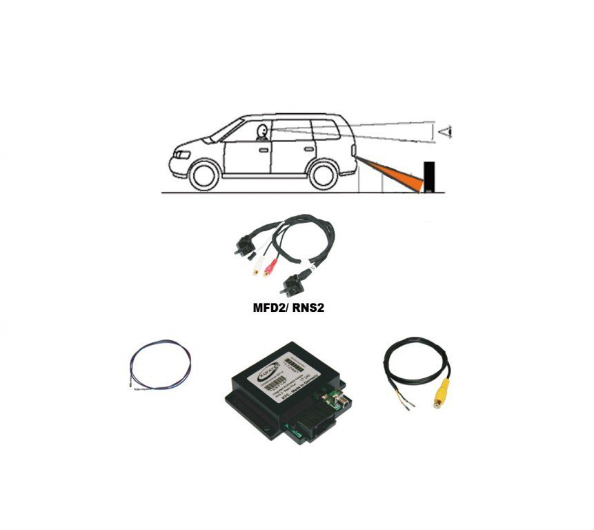 Für VW MFD 2 RNS2 Original Kufatec Rückfahrkamera Interface + Kabelbaum Kamera