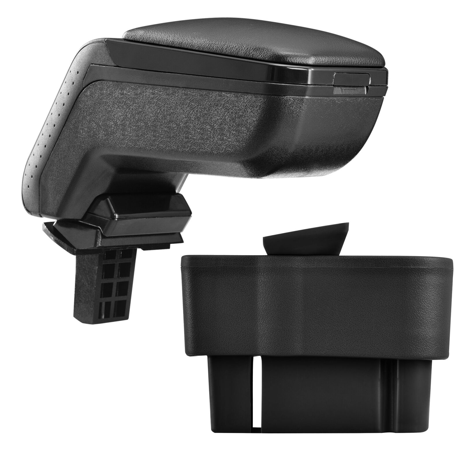 Design Mittelarmlehne Armlehne KOMPLETT in Leder Schwarz für Opel Corsa D 2006-