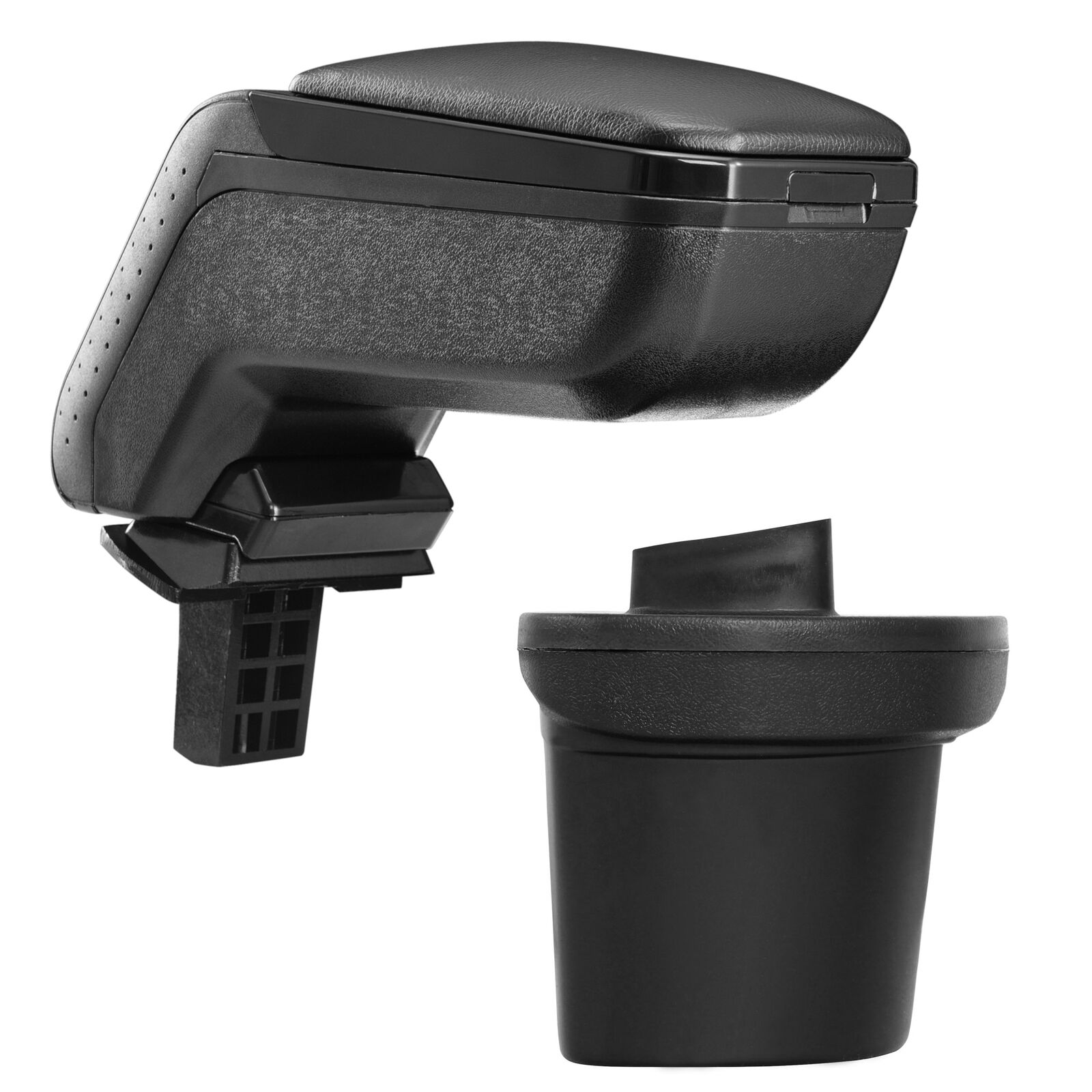 Design Mittelarmlehne Armlehne KOMPLETT Leder Schwarz für Niss Juke ab 2010-