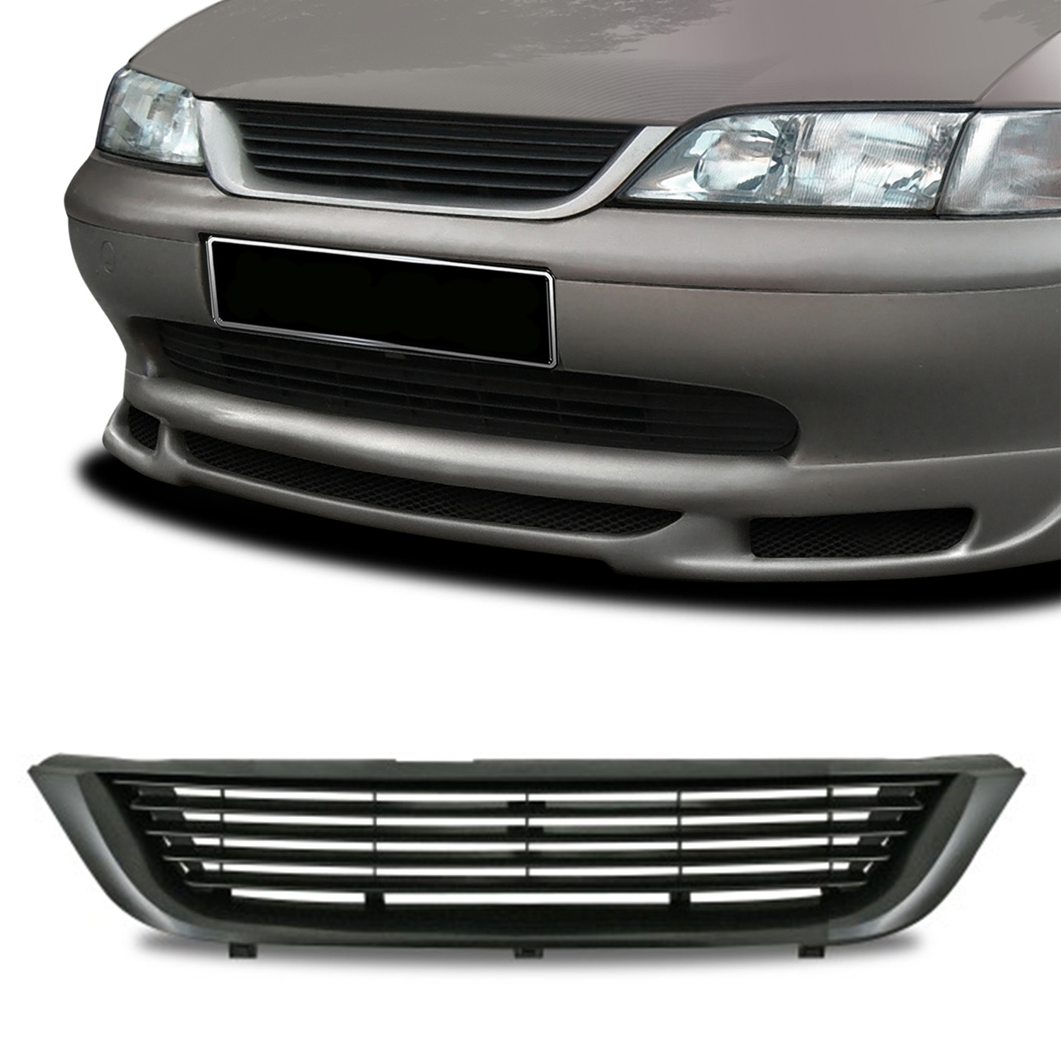 Kühlergrill Sportgrill Schwarz ohne Emblem für Opel Vectra B bis Baujahr -2.1999