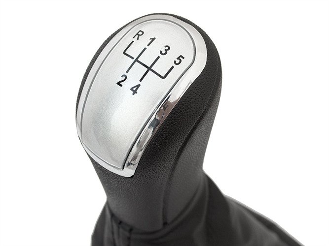 Schaltknauf Knauf Schwarz Silber in 5-Gang für Skoda Fabia I 6Y ab 1999-2008