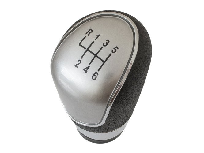 Schaltknauf Knauf in Silber Chrom 6-Gang für Ford Fiesta VII Focus II III C-Max