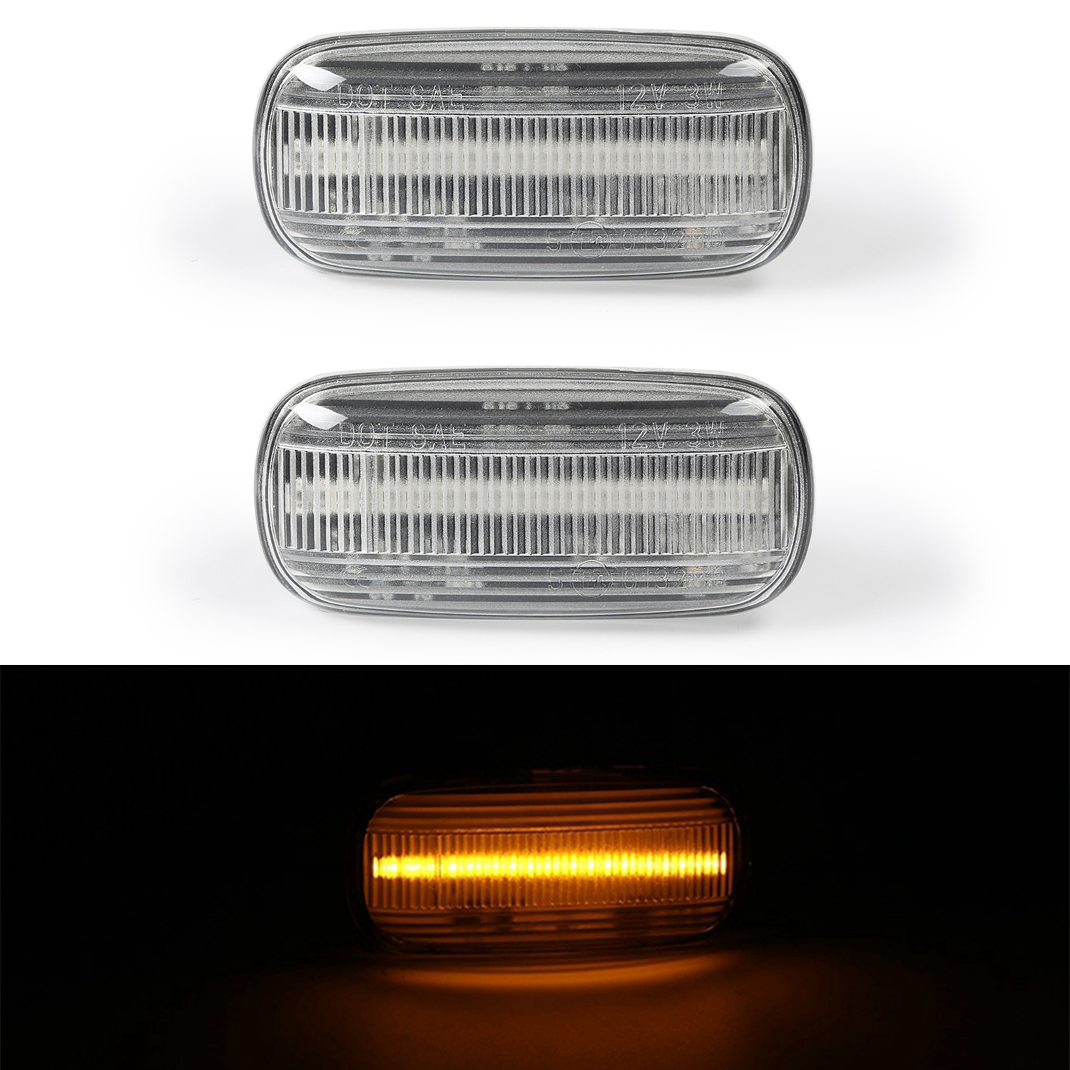 2x LED Klarglas Seitenblinker SET für Audi A3 S3 8P A4 S4 8E B6 B7 8H A6 4F C6