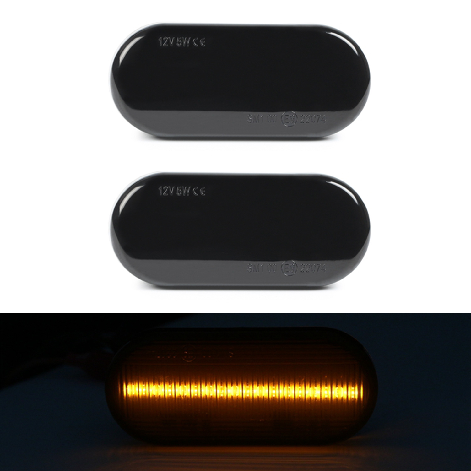 Für Seat Leon Ibiza Cordoba Ford Focus Fiesta C-Max 2x LED Seitenblinker Schwarz