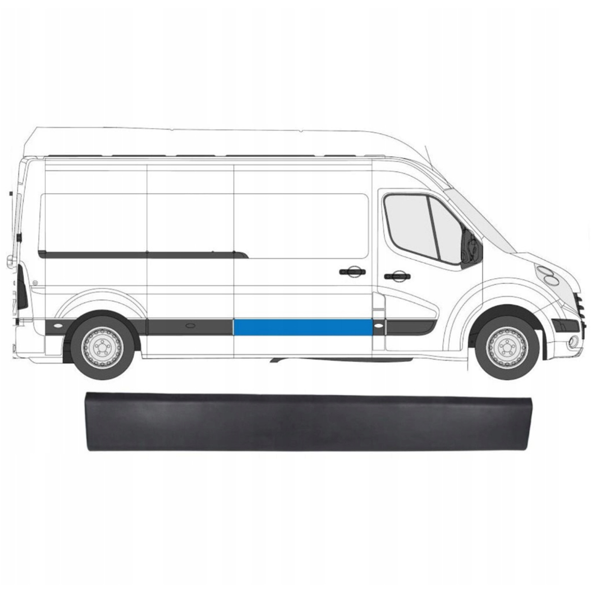 Zierleiste Türleiste Seitenleiste RECHTS für Renault Master III / Opel Movano B