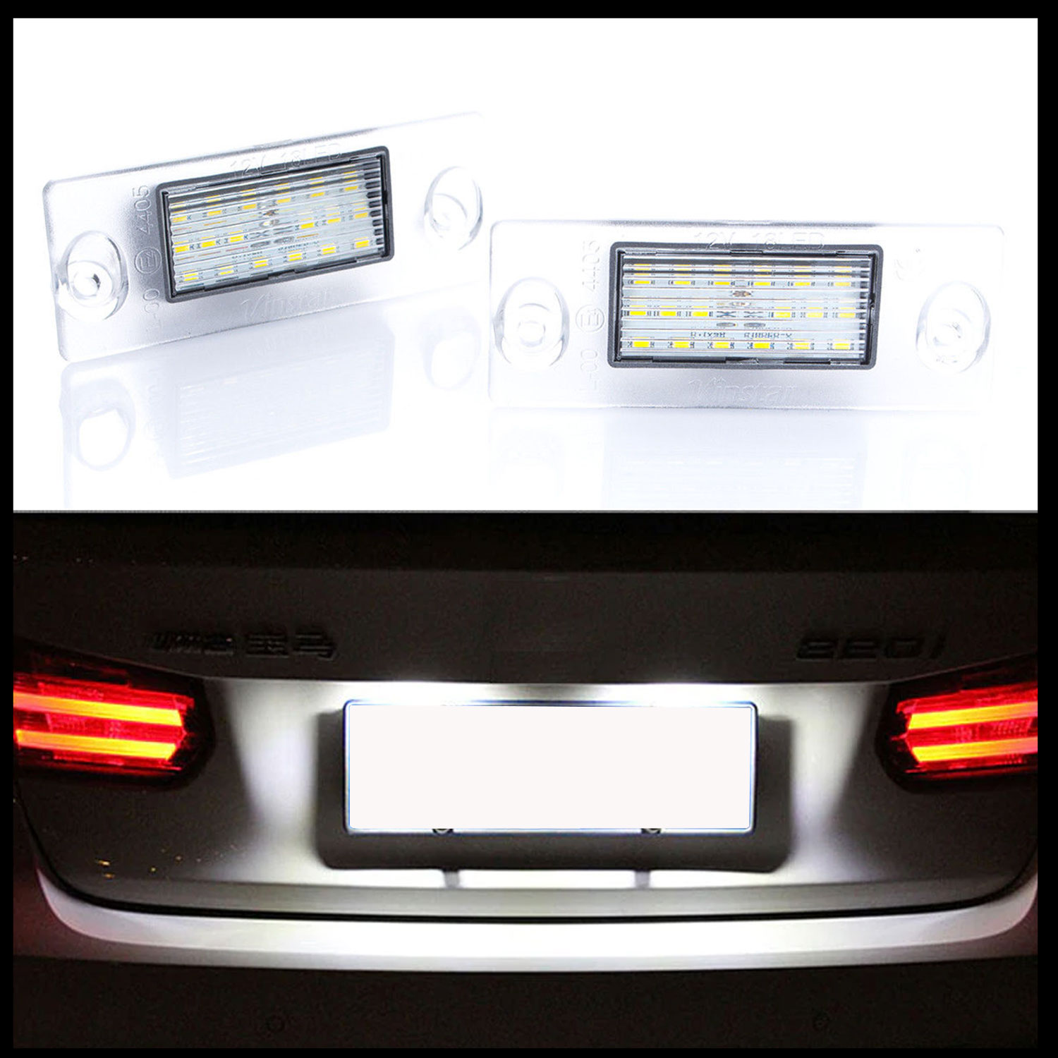 2x 18 LED PREMIUM Kennzeichenbeleuchtung Kennzeichen für Audi A3 8L / A4 B5 8D
