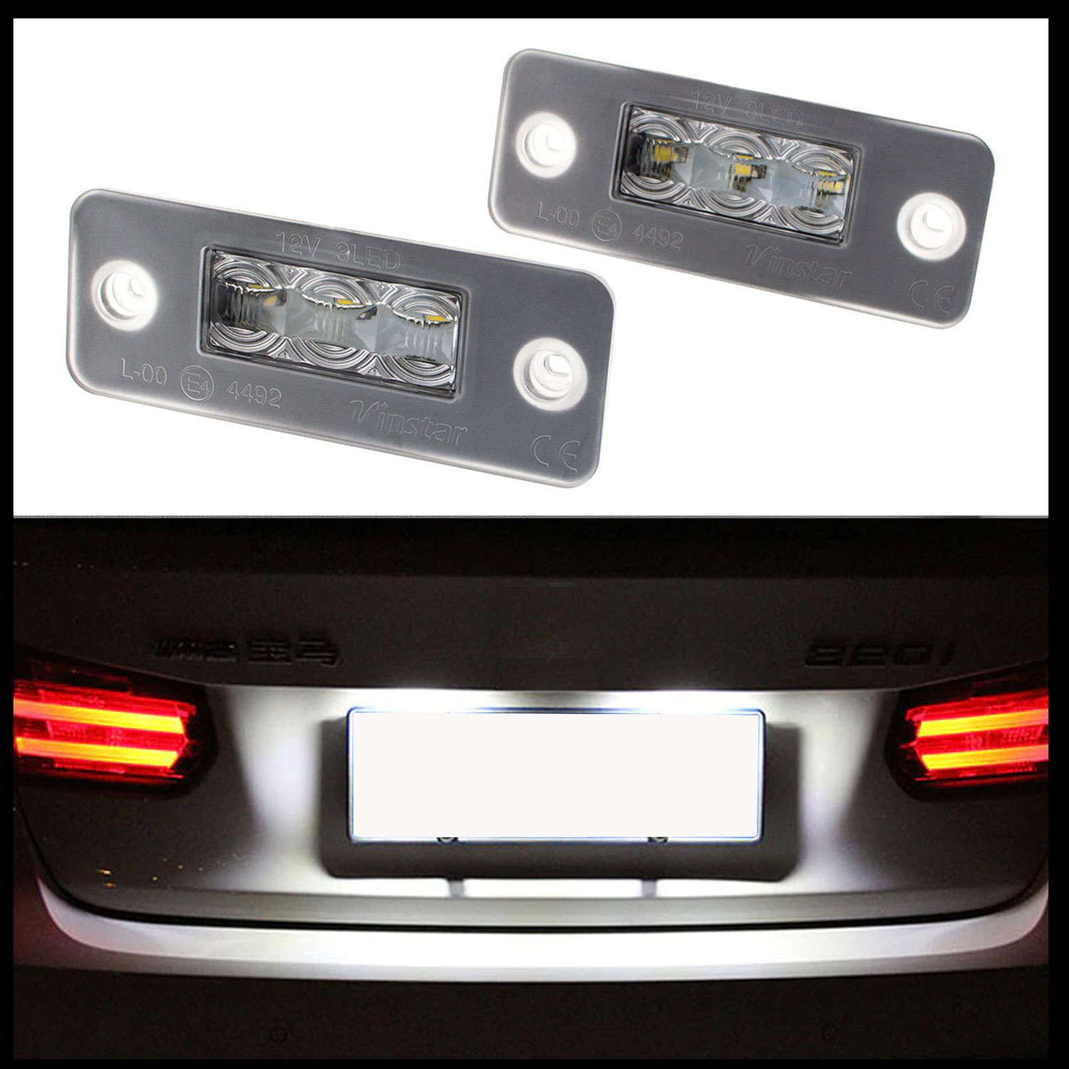 LED PREMIUM Kennzeichenbeleuchtung Kennzeichen für Audi A8 D3 4E ab 2002-2010