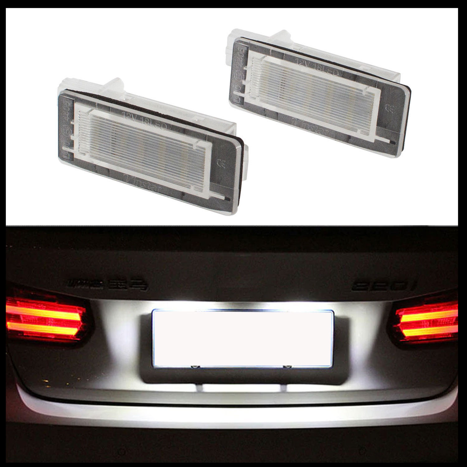 2x 18 LED PREMIUM Kennzeichenbeleuchtung für Renault Captur Espace Scenic Modus
