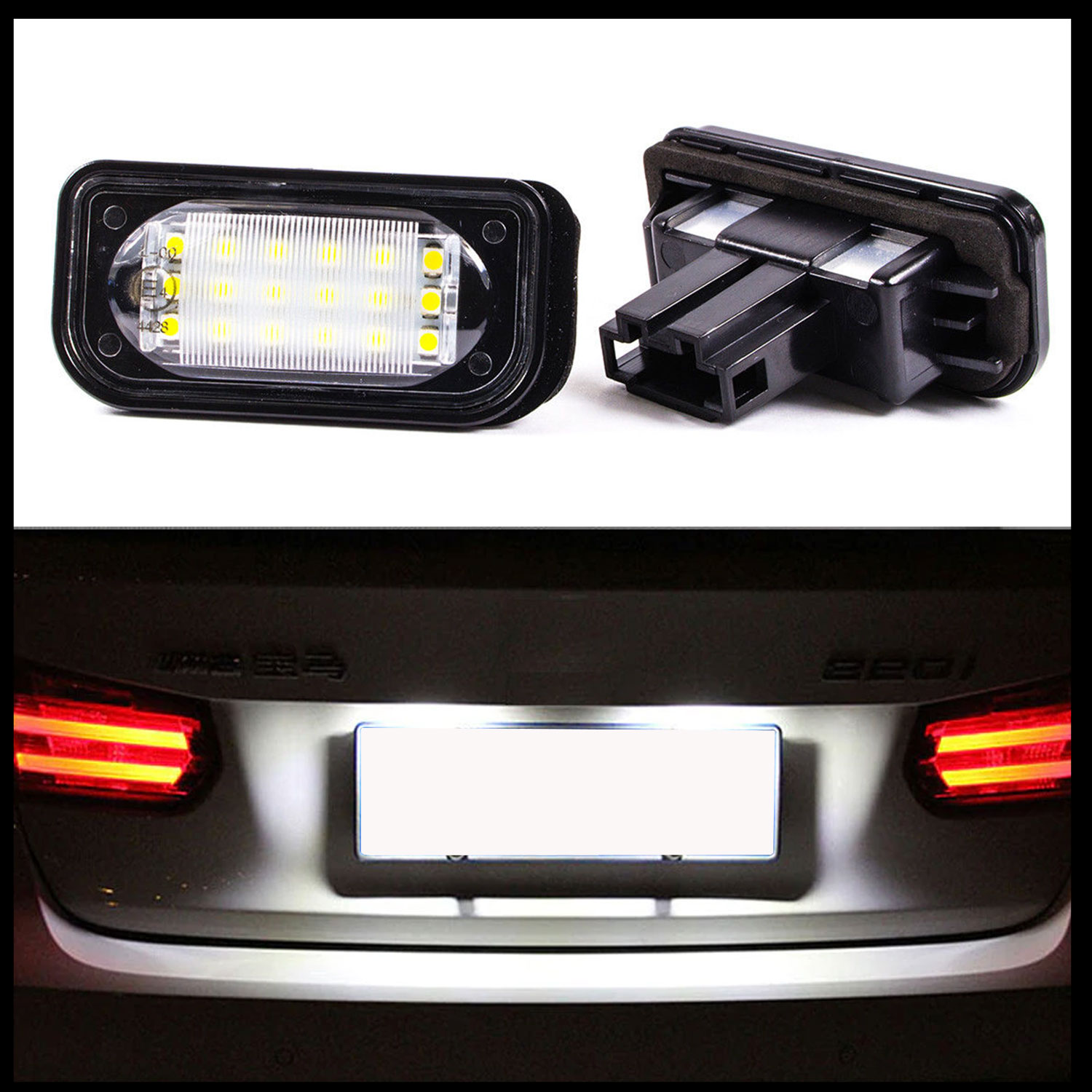 2x LED PREMIUM Kennzeichenbeleuchtung für Mercedes W203 Limo CLK C209 SL R230