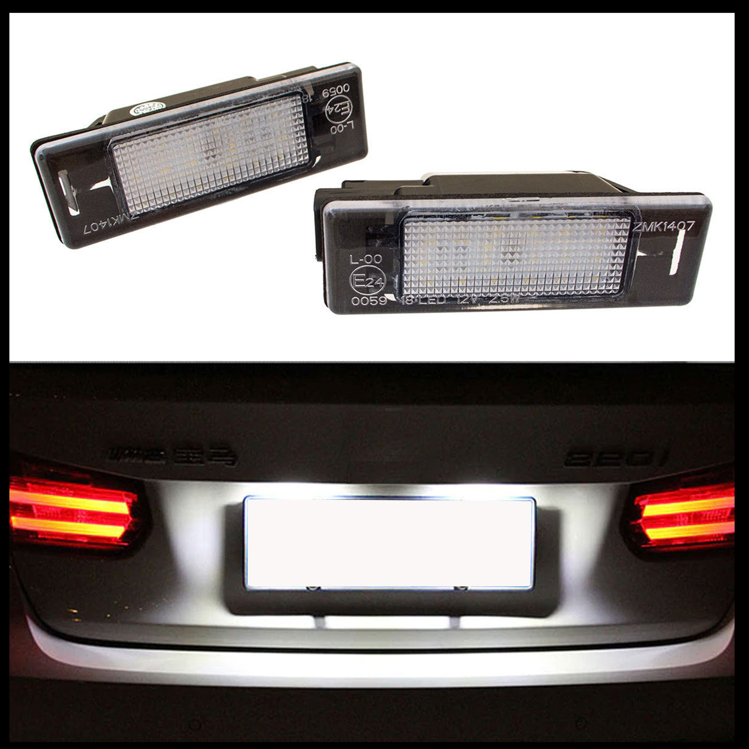2x LED PREMIUM Kennzeichenbeleuchtung für Peugeot 106 207 307 308 406 407 508