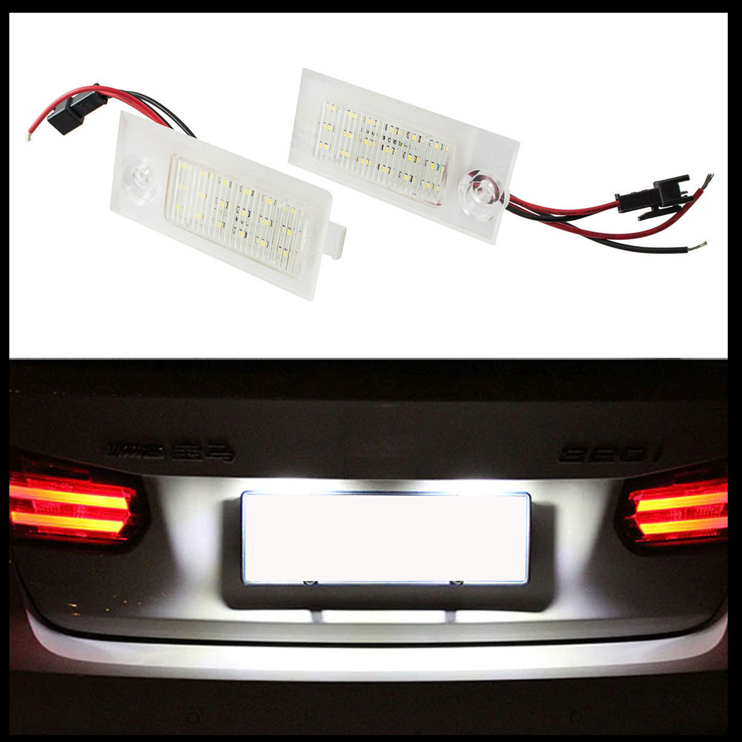 2x LED PREMIUM Kennzeichenbeleuchtung für Audi A6 4B C5 Limousine ab 1997-2005