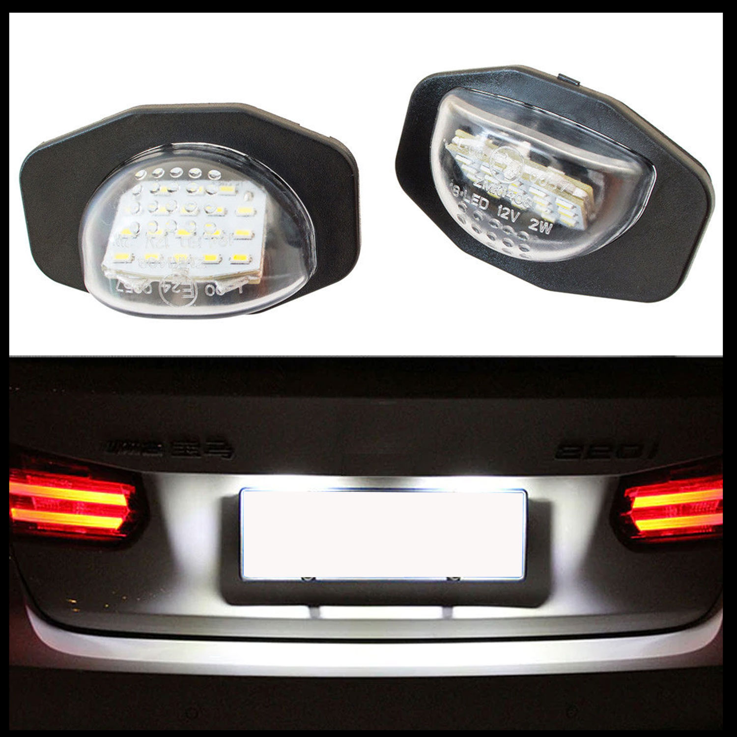 2x LED PREMIUM Kennzeichenbeleuchtung für Toyota Corolla X Auris I II Sienna