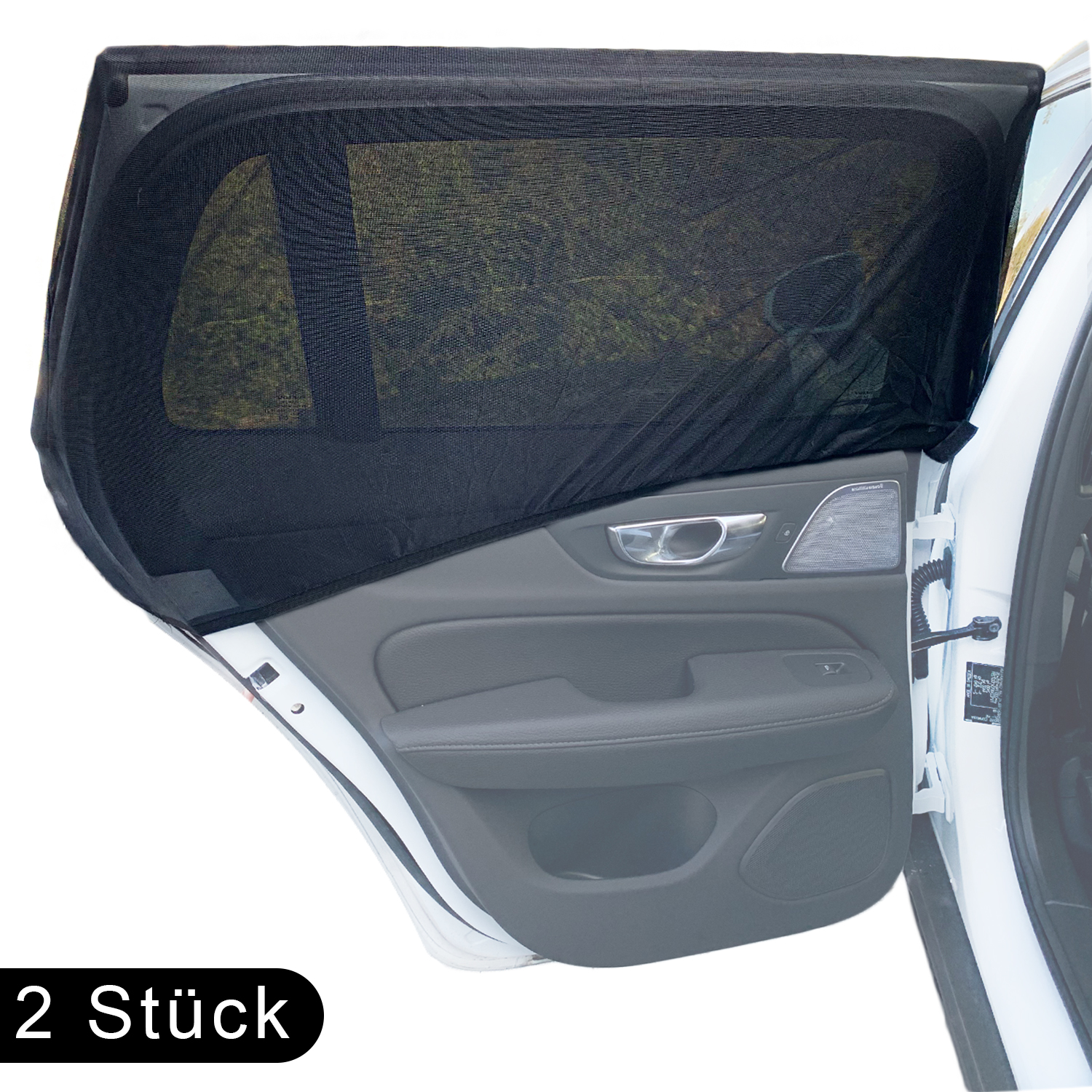 2x Universal 'S' Auto Fenster Sonnenschutz Hitze Insekten Schutz Kind Baby Tiere