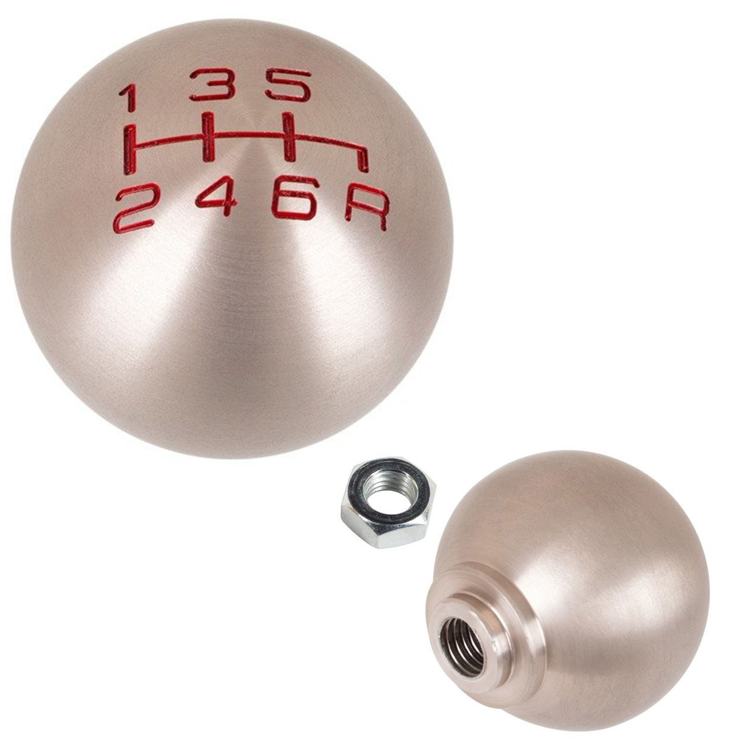 Schaltknauf Sport Knauf in Alu / Rot 6-Gang für Honda Accord Civic CRX CR-Z FR-V