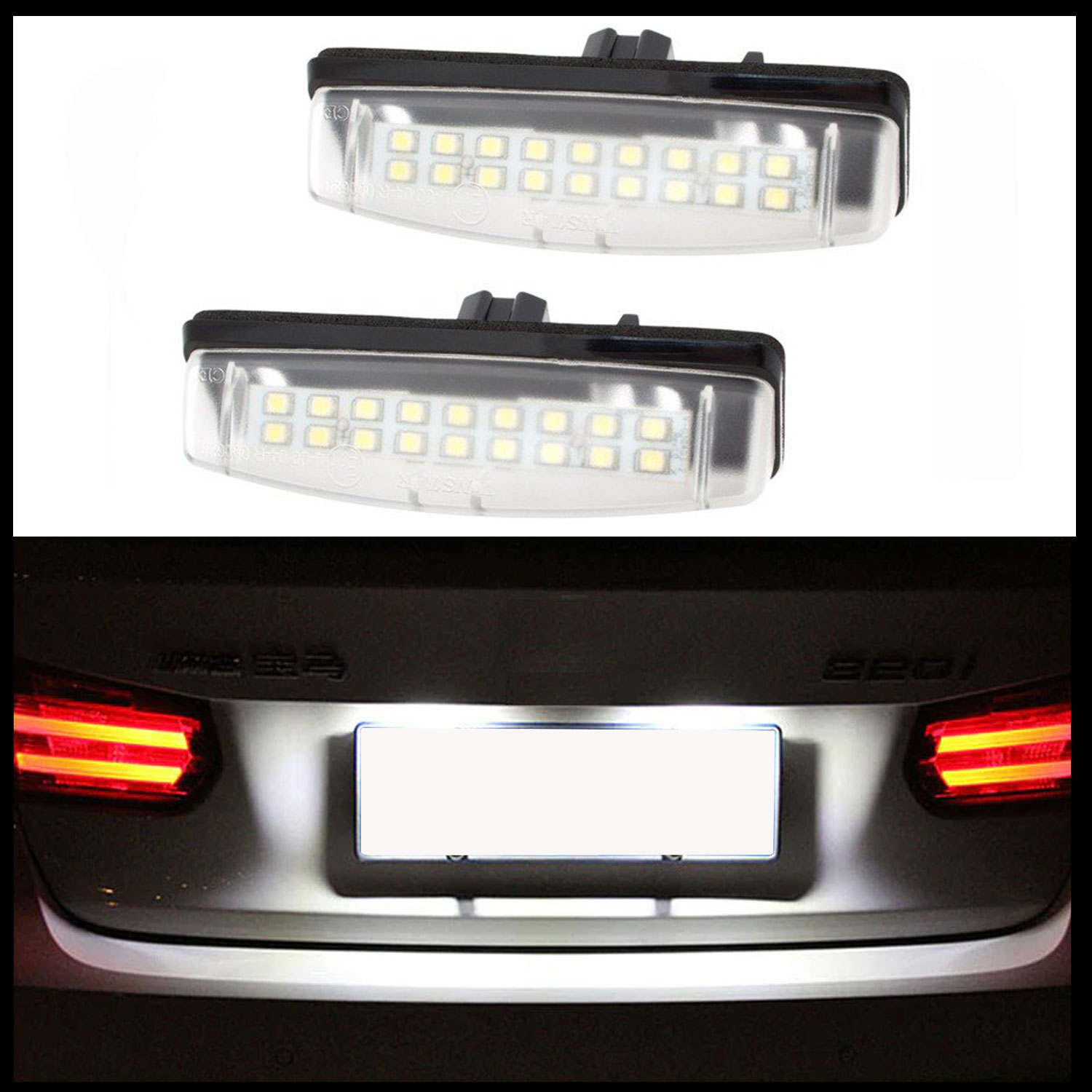 LED Kennzeichenbeleuchtung Leuchten 2x 18SMD für Mitsubishi Colt Plus / Grandis
