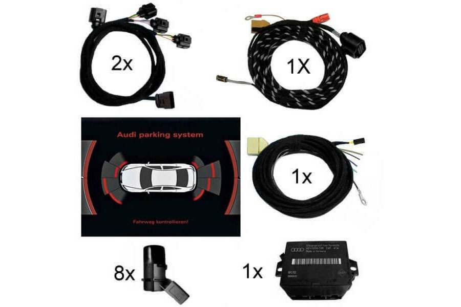 Komplett-Set APS+ (optische Anzeige MMI) Front und Heck für Audi A8 4E
