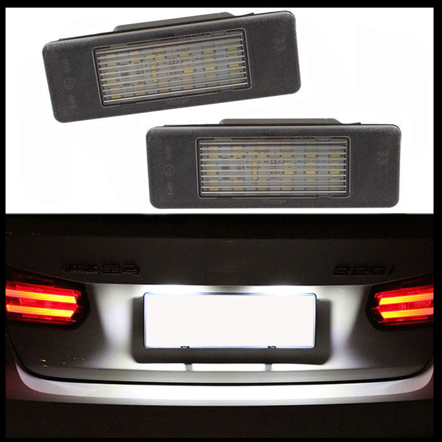 2x LED PREMIUM Kennzeichenbeleuchtung Leuchten für Citroen C2 C3 C4 C5 C6 C8