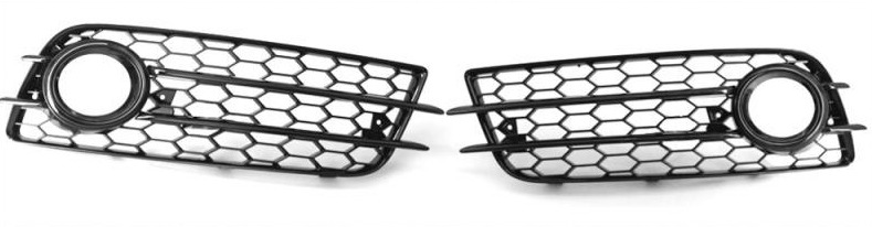 Stoßstange Gitter Waben mit Chrom Ringe LINKS + RECHTS für Audi A4 B8 8K 2007-12