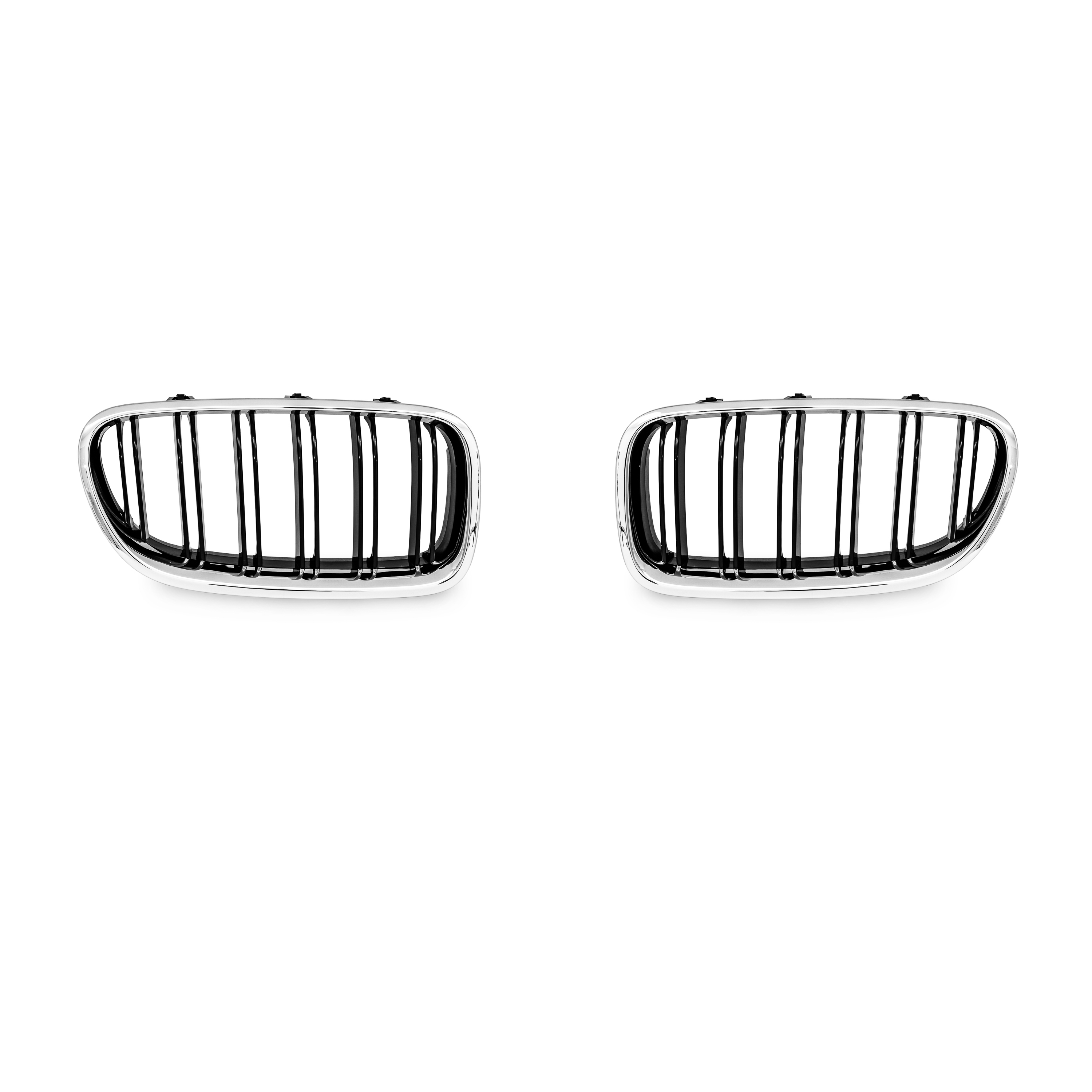 Kühlergrill Sportgrill mit DOPPELRIPPE in Chrom / Schwarz Glanz Sport Ausführung für BMW 5er F10 F11 F18 2010-2015