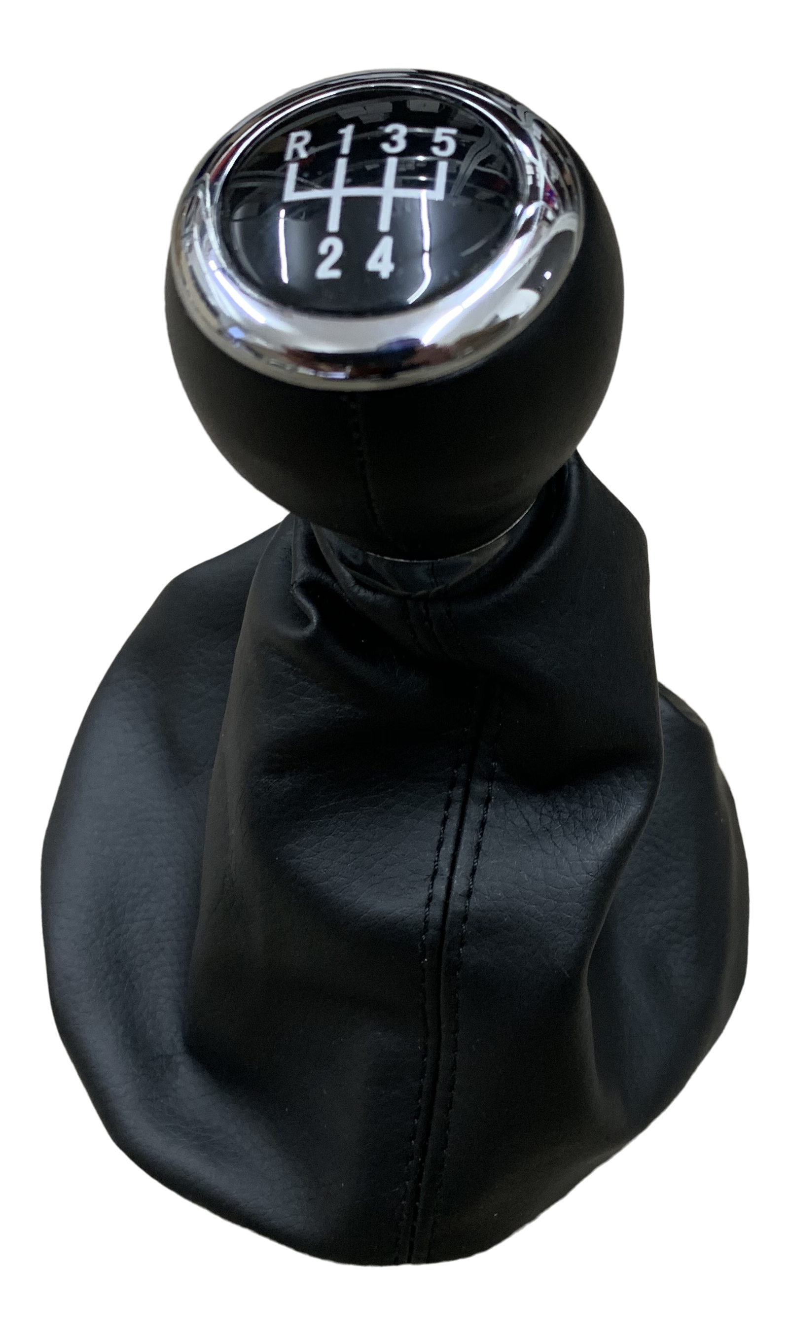 Schaltknauf 5-Gang Chrom / Schwarz für VW Corrado Golf I II III 1 2 3 Jetta