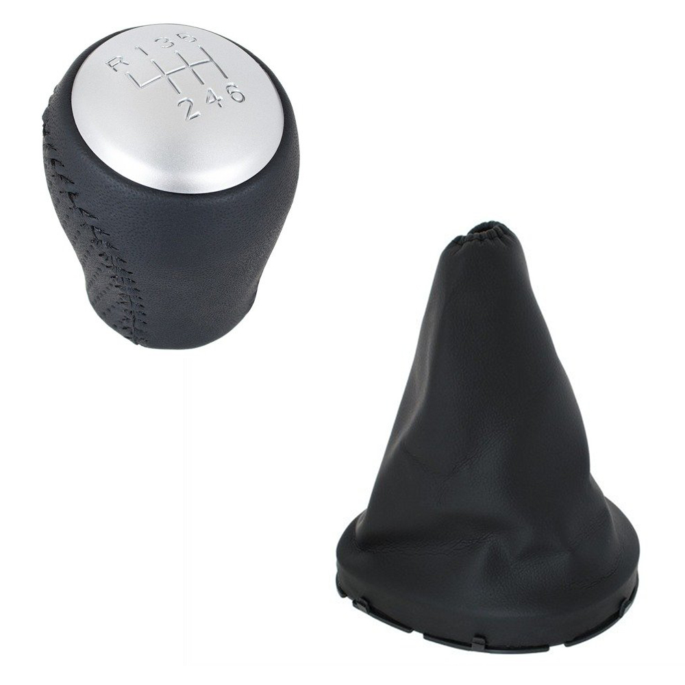 6-Gang Schaltknauf Schaltmanschette Rahmen Silber für Nissan Qashqai J10 06-13